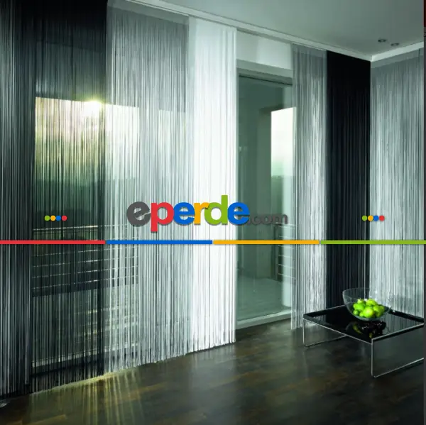 İndirim..ince Zincir Serisi İp Perde (beyaz, Krem, Gri, Kırmızı, Bordo, Siyah, Mavi, Pembe, Sarı)- Beyaz