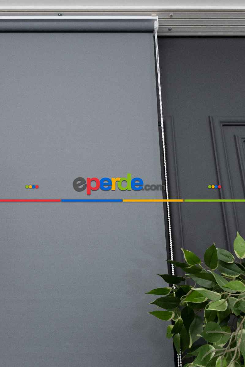 Stor Perde Düz Pvc Mat Stor Güneşlik 1 Kalite Yıkanabilir Gri Füme Antirasit