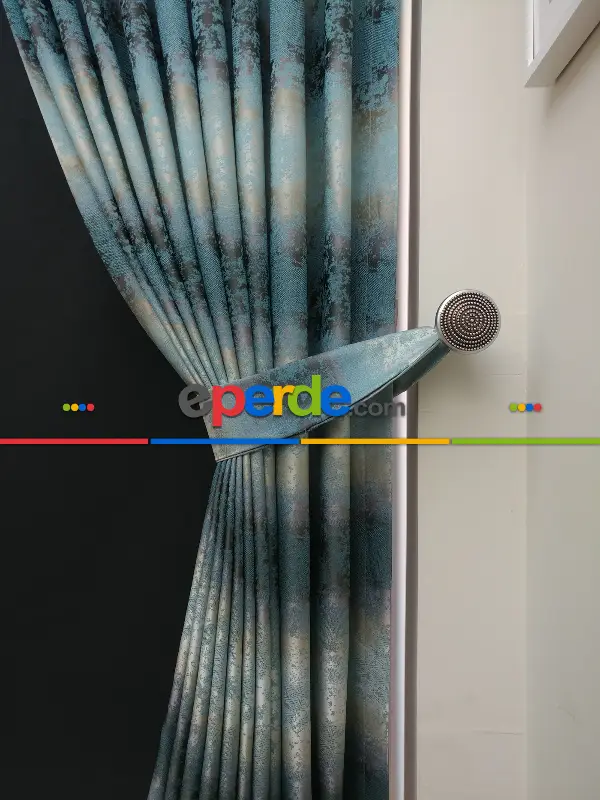 Salon Fon Perde- Turkuaz Yeşili Ara Renk