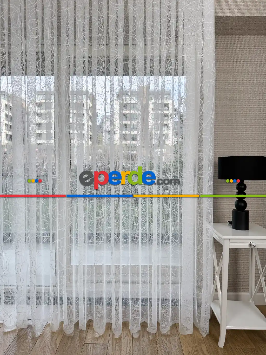 Desenli Fransız Dantel Örme Tül Perde, Desenli Ütü İstemeyen Tül