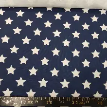 Yıldız Desenli Fon Perde Evm1131 Kumaşı Kalındır Duck Bezi Değildir- Lacivert-Beyaz