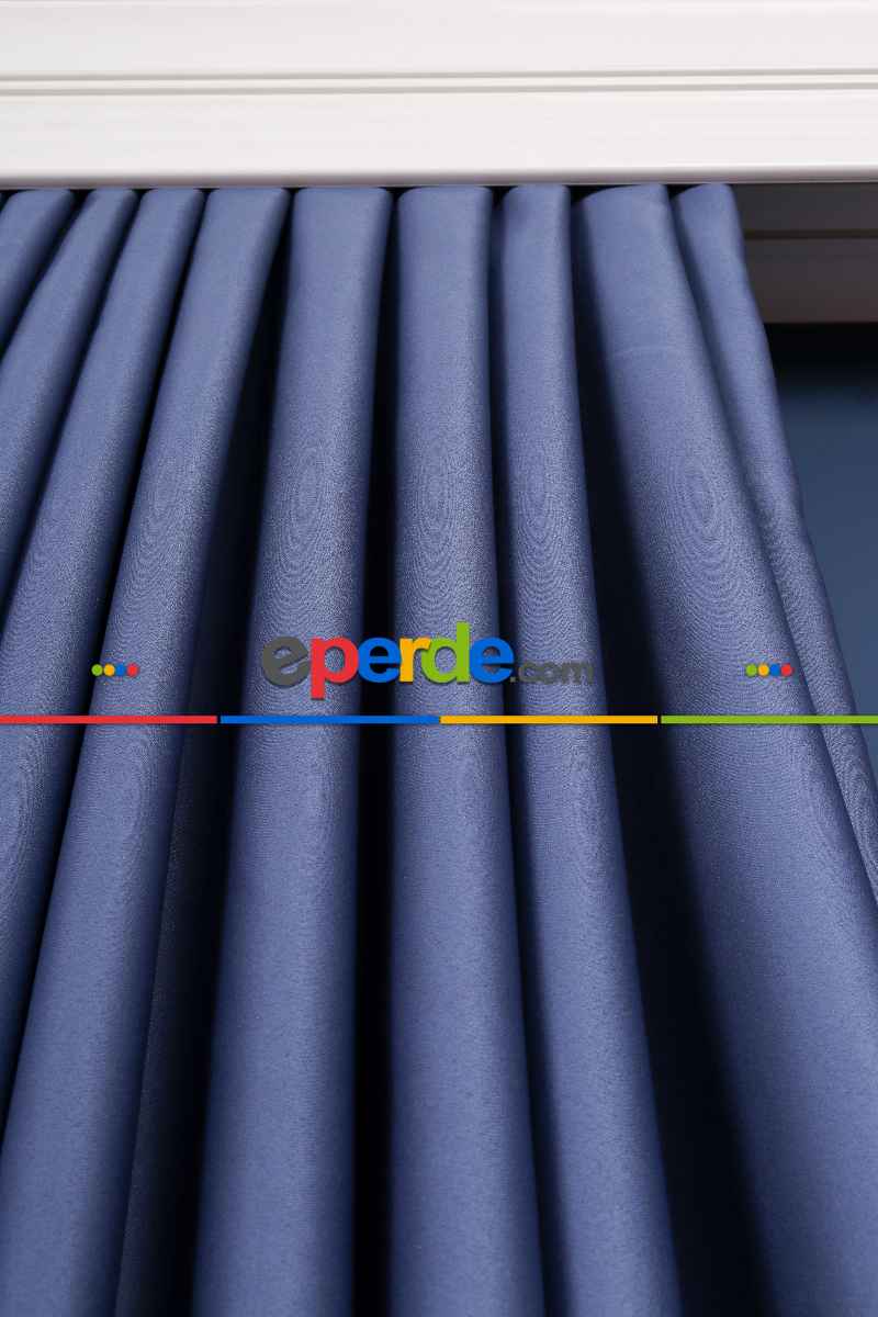 Yatak Odası - Parlemet Mavi 0 Işık Geçirmez Blackaut Fon Perde