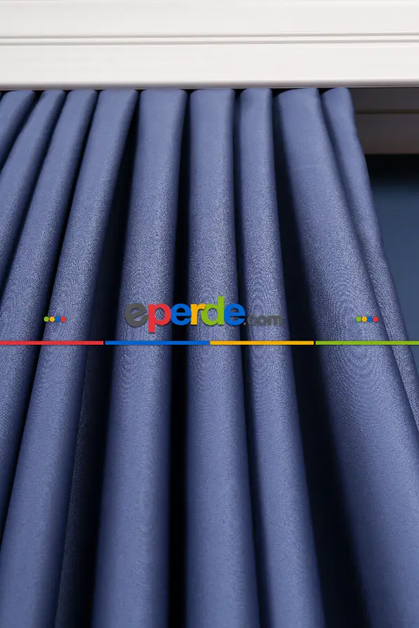 Salon - Parlemet Mavi  Işık Geçirmez Blackaut Fon Perde