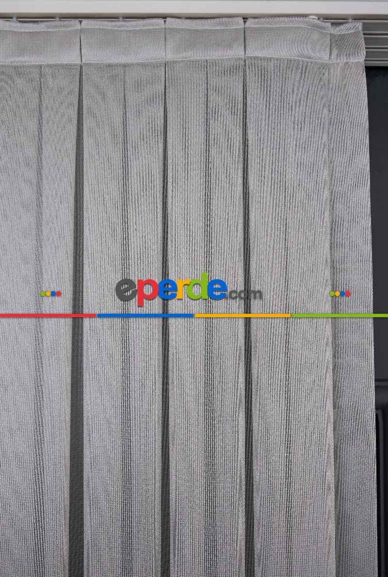 Mutfak - Gri Renk Monaliza Dökümlü Ütü İstemeyen Tül - İtinalı Dikiş Garantisi