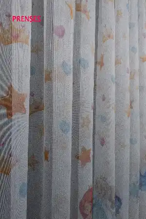 Çocuk Odası - Prenses Desenli Modern Tül Perde - Elit Ürün
