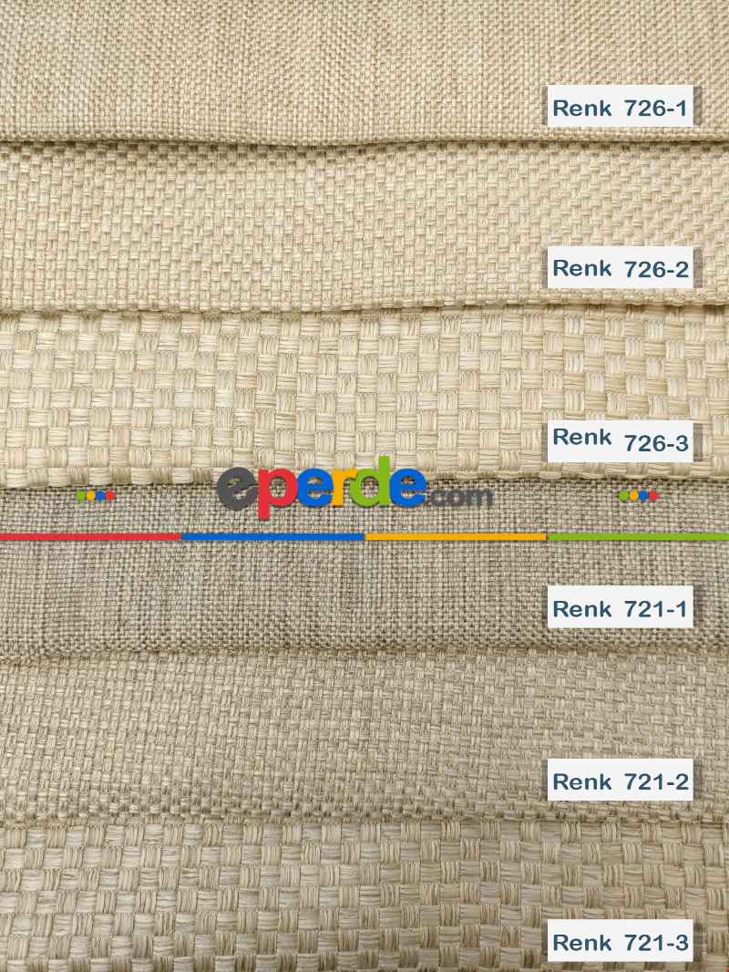 Salon Fon Perde - Hasır Keten Düz Sade Fon Perde Dökümlü- Krem