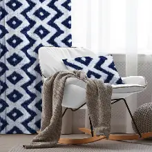 Oturma Odası Fon Perde Evim1025 Kumaşı Kalındır Duck Bezi Değildir- Mavi-beyaz