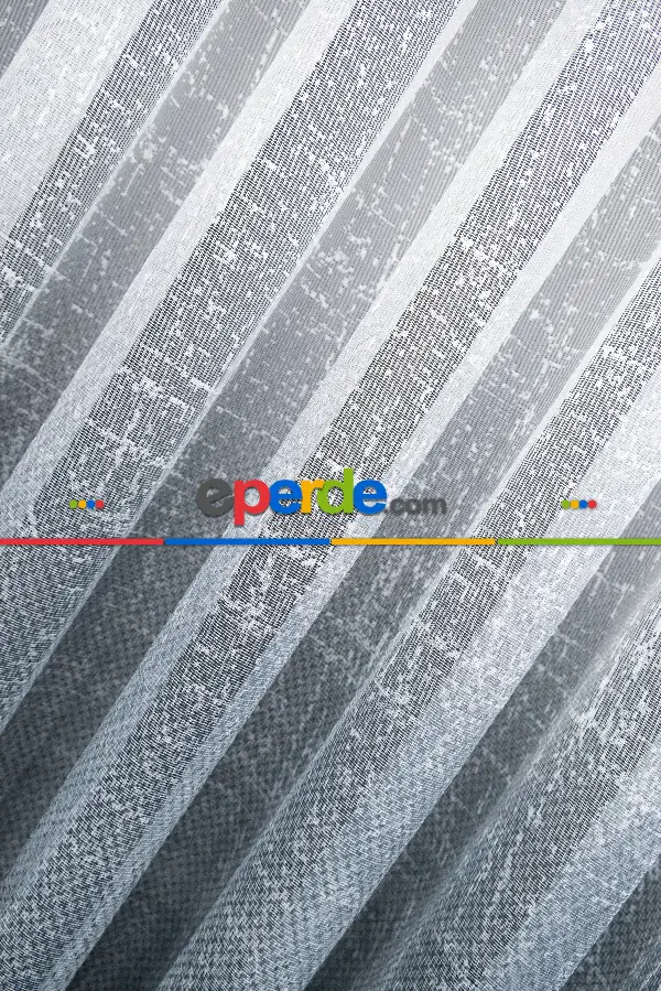 Gri Modern Degrade Geçişli Dantel Tül - Yüksek Kalite - Mavimsi Gri Damascus