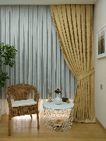 Bordo Rengi Kendinden Desenli Jakar Fon Perde (285 En)- Bordo Altın