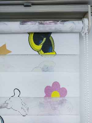 Çocuk Odası - Minnie Mouse Ve Mikie Mouse Zebra Perde- Mavi