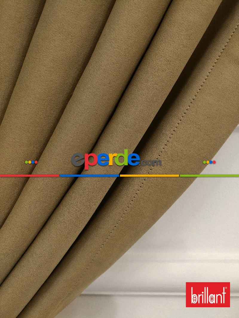 %95 Brillant Karartma Blackout Hardal Bej Renk Fon Perde- Bej-açık Vizon-hardal