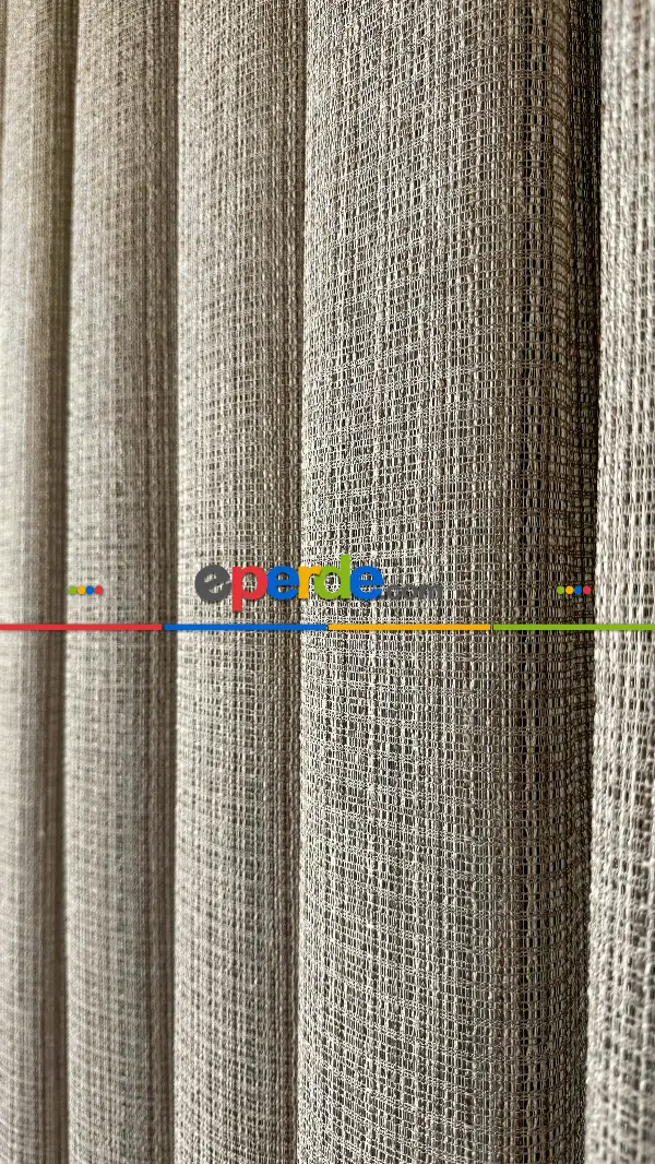 Mutfak Tül Açık Kahve Özel Dokuma, Özel İplik Keten Düz Tül Perde - Ağır Gramajlı Premium