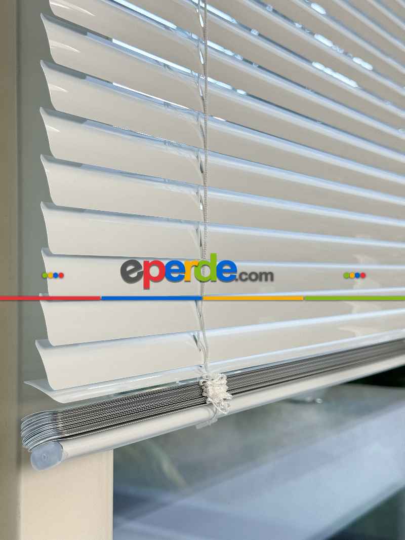 Mutfak Jaluzi - Beyaz Alüminyum Jaluzi Perde - 25mm