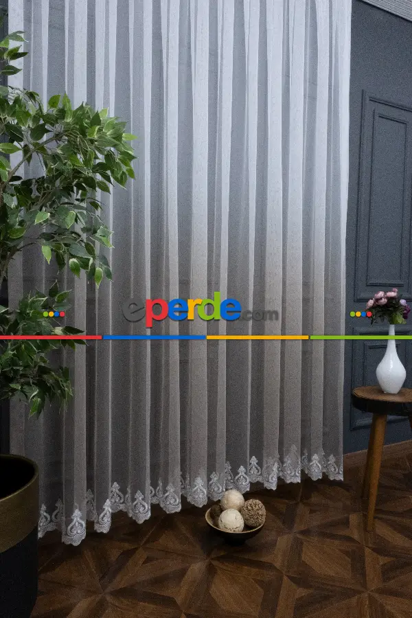 Tül Yarım Renkli Degrade Tül Renkli Tül