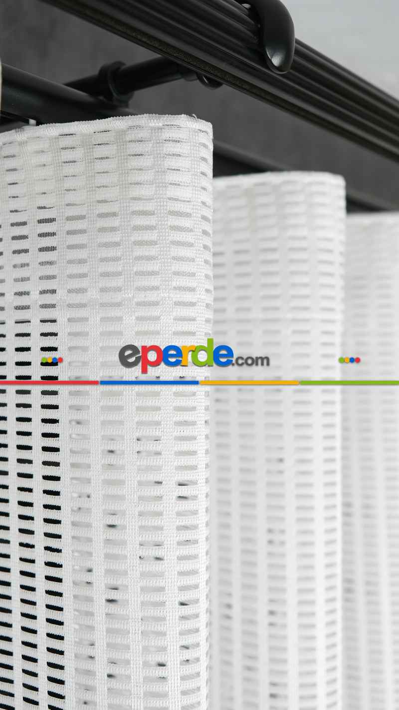 Ekru File Tül Perde, Ağır Gramajlı Premium Seri
