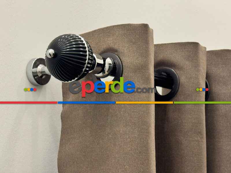 Siyah Metal Rustik Perdelik