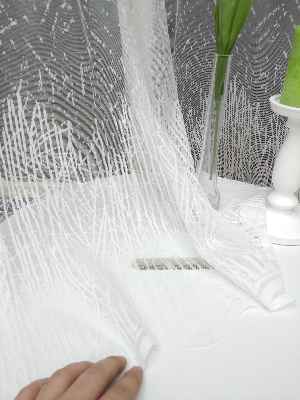 Mutfak Tül Perde Spor Desen - Ütü İstemez- Ekru