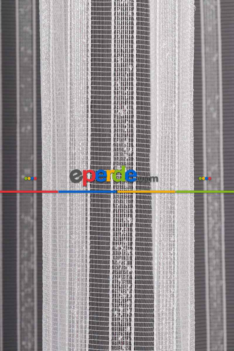 Salon Tül Modelleri - Şerit Keten Armür Düz Tül Perde Akdz 1028