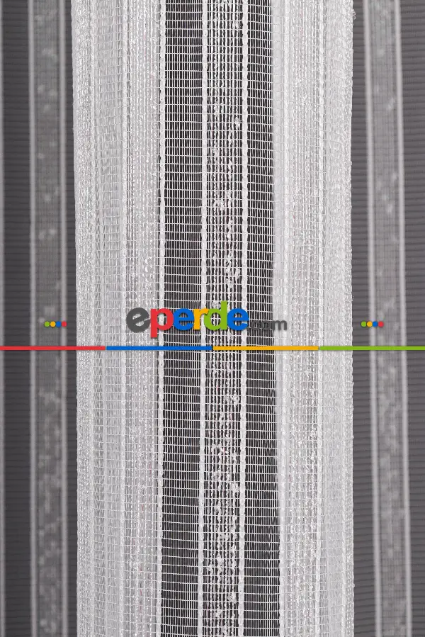 Salon Tül Modelleri - Şerit Keten Armür Düz Tül Perde Akdz 1028