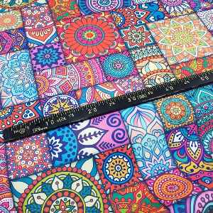 Etnik Desenli Döşemelik Perdelik Kumaş Evm1062-  Çok Renkli 2