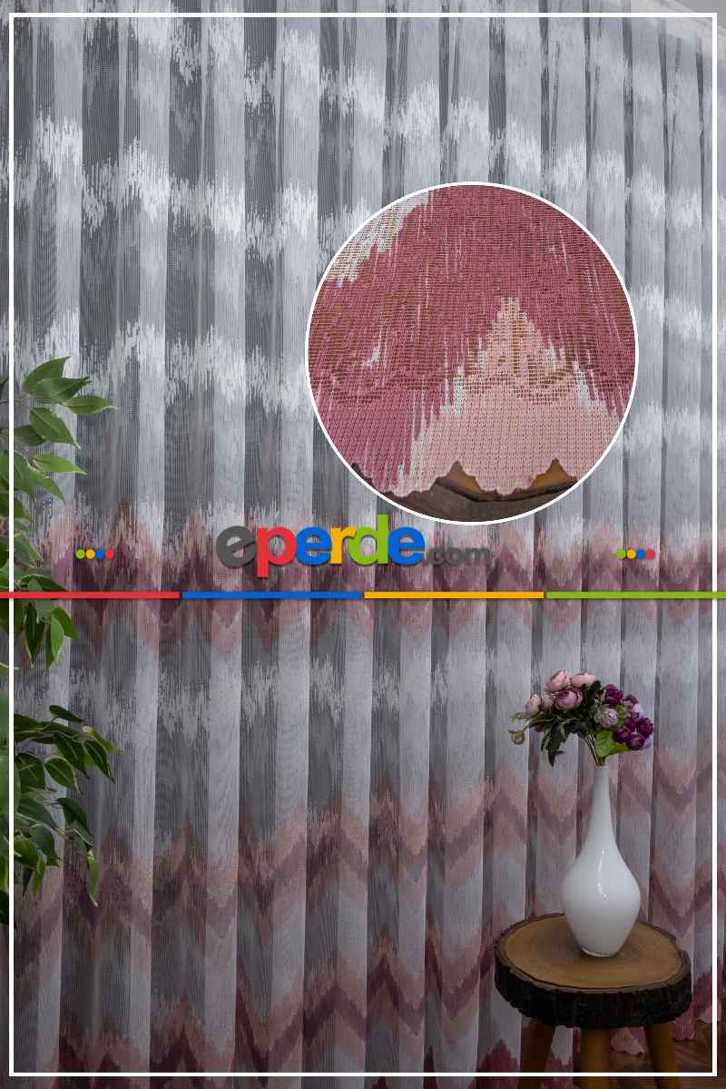 Harmony Pudra Gülkurusu Pembe Renk Tül Yeni Moda Tasarım Tül Perde