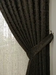 Kahve Koyu Duz Jakar Fon Perde (150)- Kahve Koyu