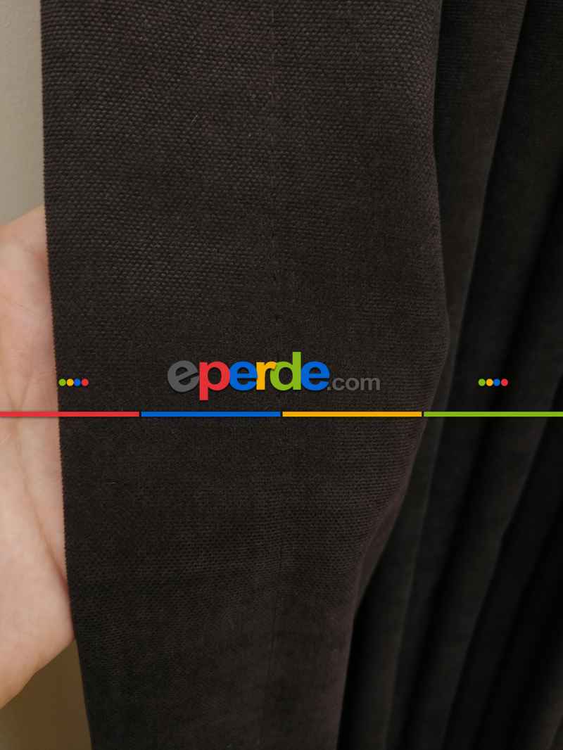 Venge Kahve Düz Fon Perde Dökümlü Birinci Kalite 300 Cm Geniş En Daha Hesaplı- Kahve Venge