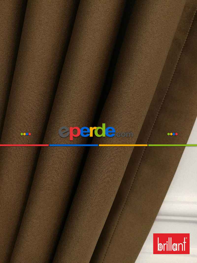 %98 Brillant Karartma Blackout Kahve Renk Fon Perde- Kahve