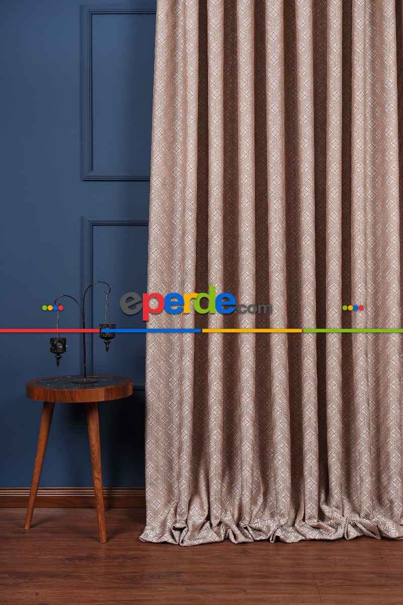 Yatak Odası Fon Perde - S Pile Dökümlü Jakar Dokuma Fon Perde