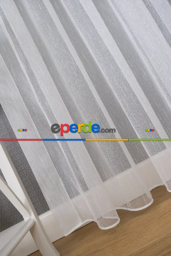 Ütü İstemeyen Birinci Kalite Londra Şantuk Tül Ekru Renk Kırık Beyaz- Ekru - Kurşunlu Tül