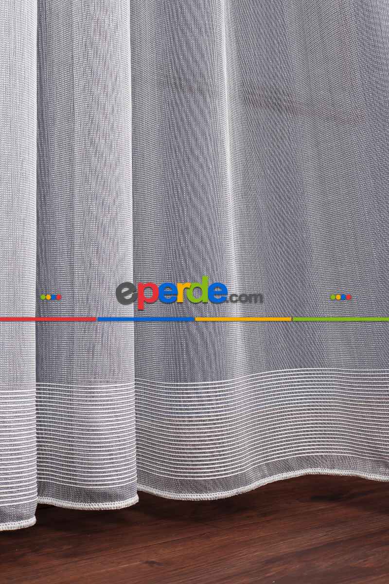 Salon Tül - Palermo Düz Tül Perde Ekru-antrasit Gri