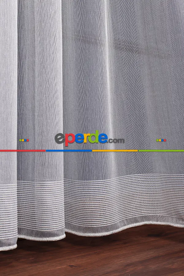 Palermo Düz Tül Perde Ekru-antrasit Gri