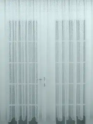 Örme Desenli Tül Perde ( Hazır Ölçü 1/2.5 Normal Pile )- Ekru 200cm X 195cm 