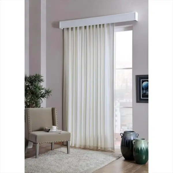 Salon - Güneşlik Perde - Taç Güneşlik - Krem Ve Beyaz