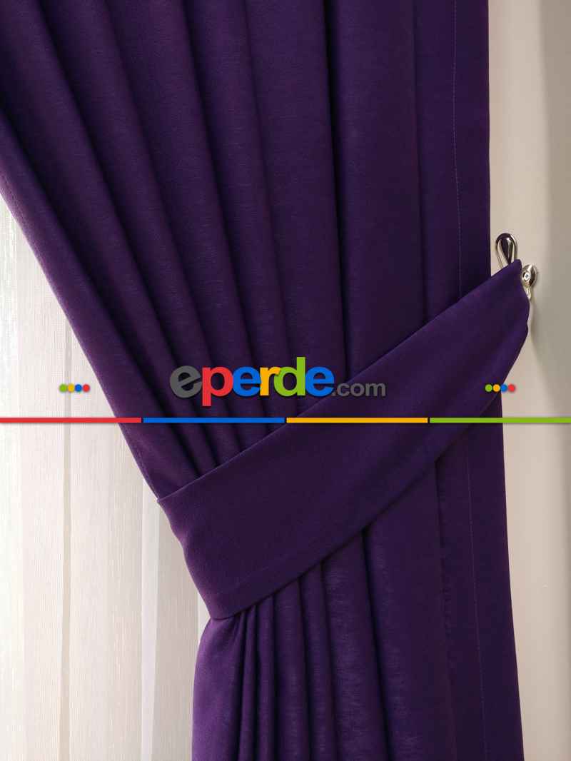 Soft Mor Fon Perde (180)- Mor