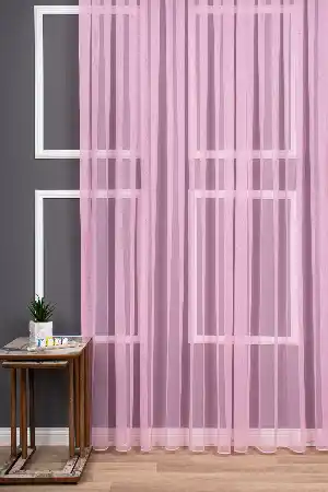 Grek Pembe Renk Düz Tül Perde Pa 7068 - Kurşunlu Tül