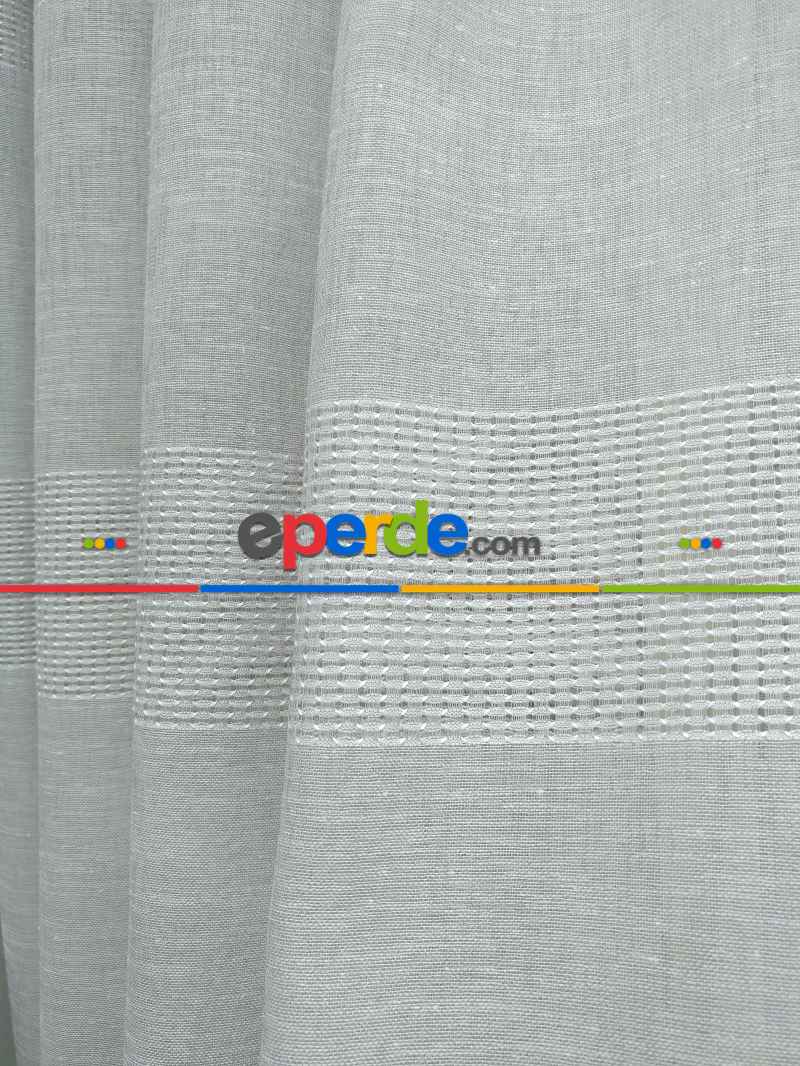 Gri Keten Tül Perde- Gri-füme-antrasit - Kurşunlu Tül