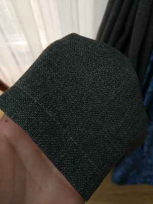 Antrasit Mavi Renk Kombinli Desenli Fon Perde- Mavi-antrasit