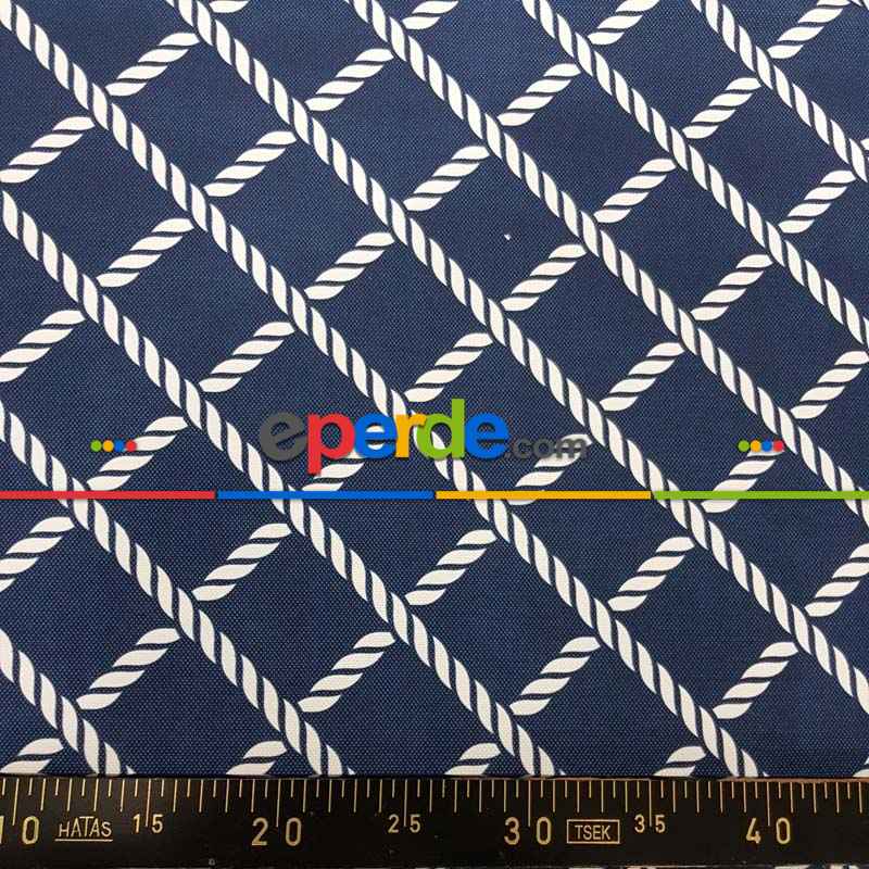 Marin Serisi Karo Desenli Fon Perde Evm1512-1 Kumaşı Kalındır Duck Bezi Değildir- Mavi Koyu