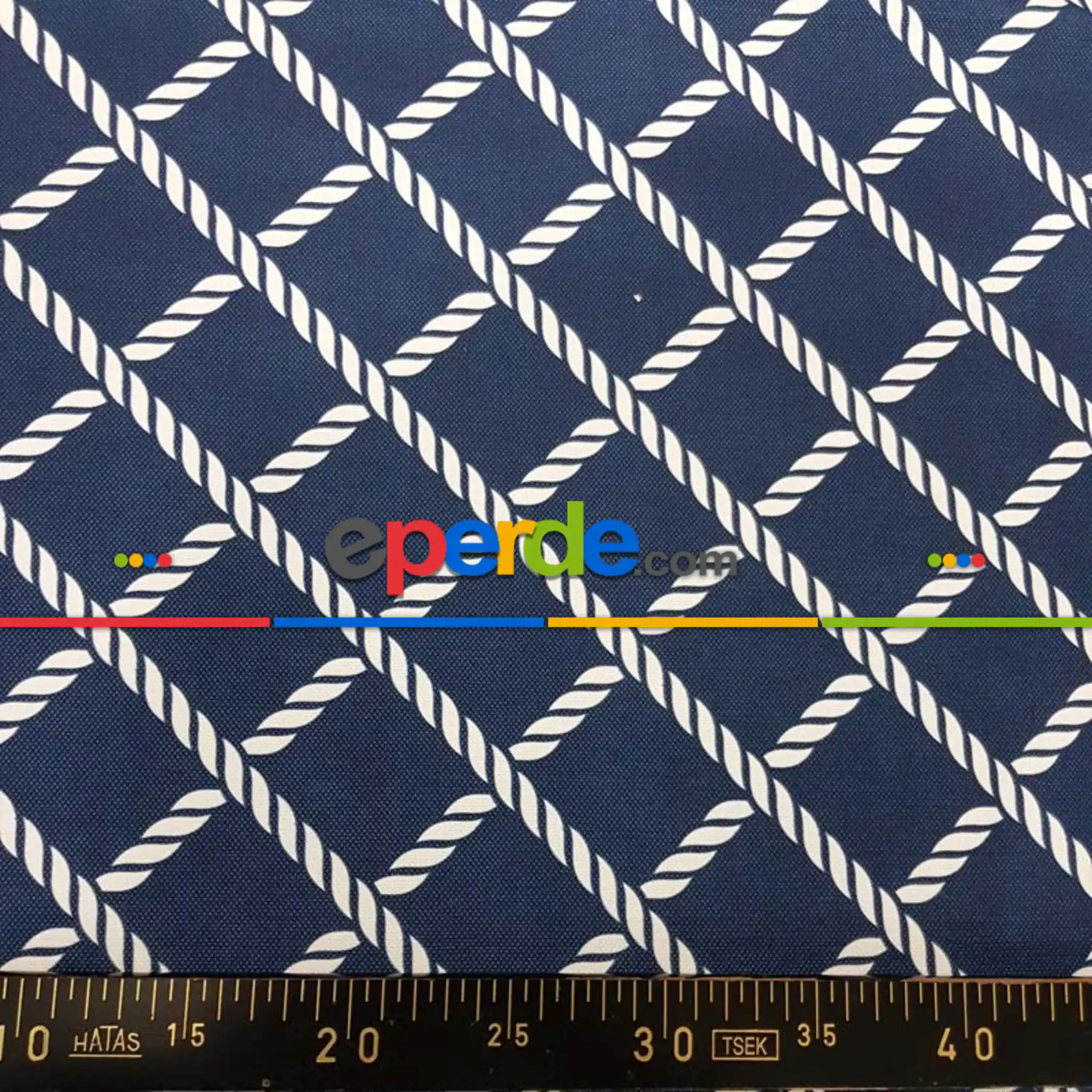 Bebek Odası - Marin Serisi Karo Desenli Fon Perde Evm1512-1 Kumaşı Kalındır Duck Bezi Değildir- Mavi Koyu