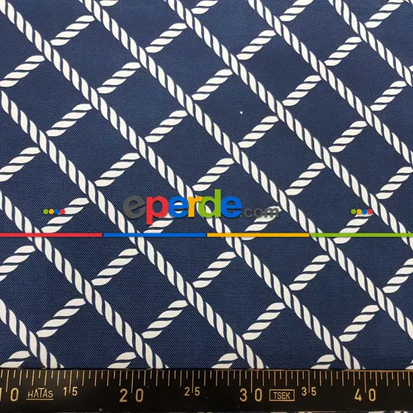 Bebek Odası - Marin Serisi Karo Desenli Fon Perde Evm1512-1 Kumaşı Kalındır Duck Bezi Değildir- Mavi Koyu