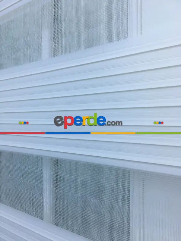 Yatak Odası - Zebra Perde - Geniş Pileli Zebra Perde- Ekru