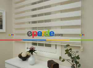 Zebra Perde -bambu Düz Zebra Perde- Ekru