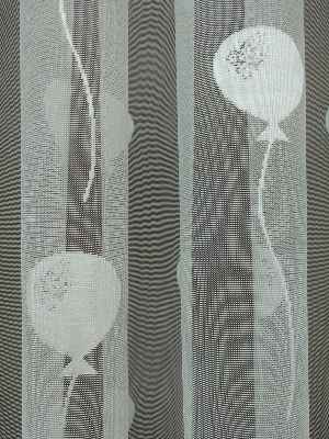 Çocuk Odası Tül Perde - Balon Desenli Örme Tül Perde- Ekru