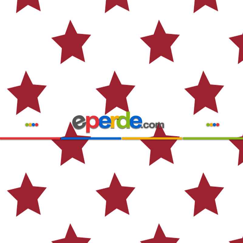 Bebek Odası Fon - Yıldız Desenli Fon Perde Evm408-3 Kumaşı Kalındır Duck Bezi Değildir- Beyaz