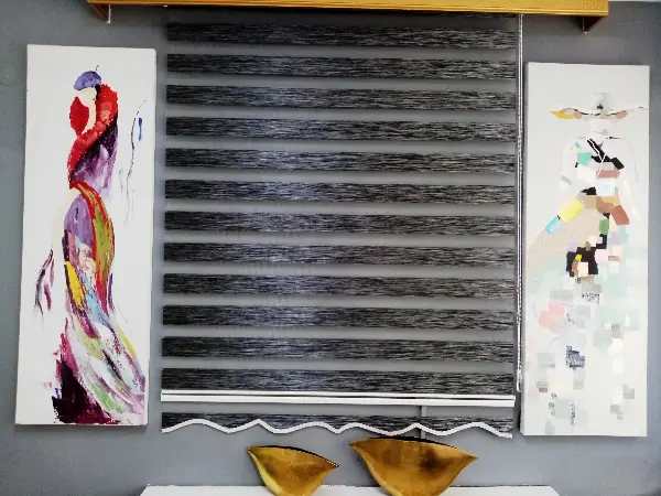 Bambu Zebra 2021 Sezonu Siyah-gri Kırçıllı A Kalite Bambu Zebra Perde- Siyah