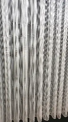 Yatay Çizgili Tül Ekose Tül Çizgi Tasarım Yeni Model Sade- Ekru - Kurşunlu Tül