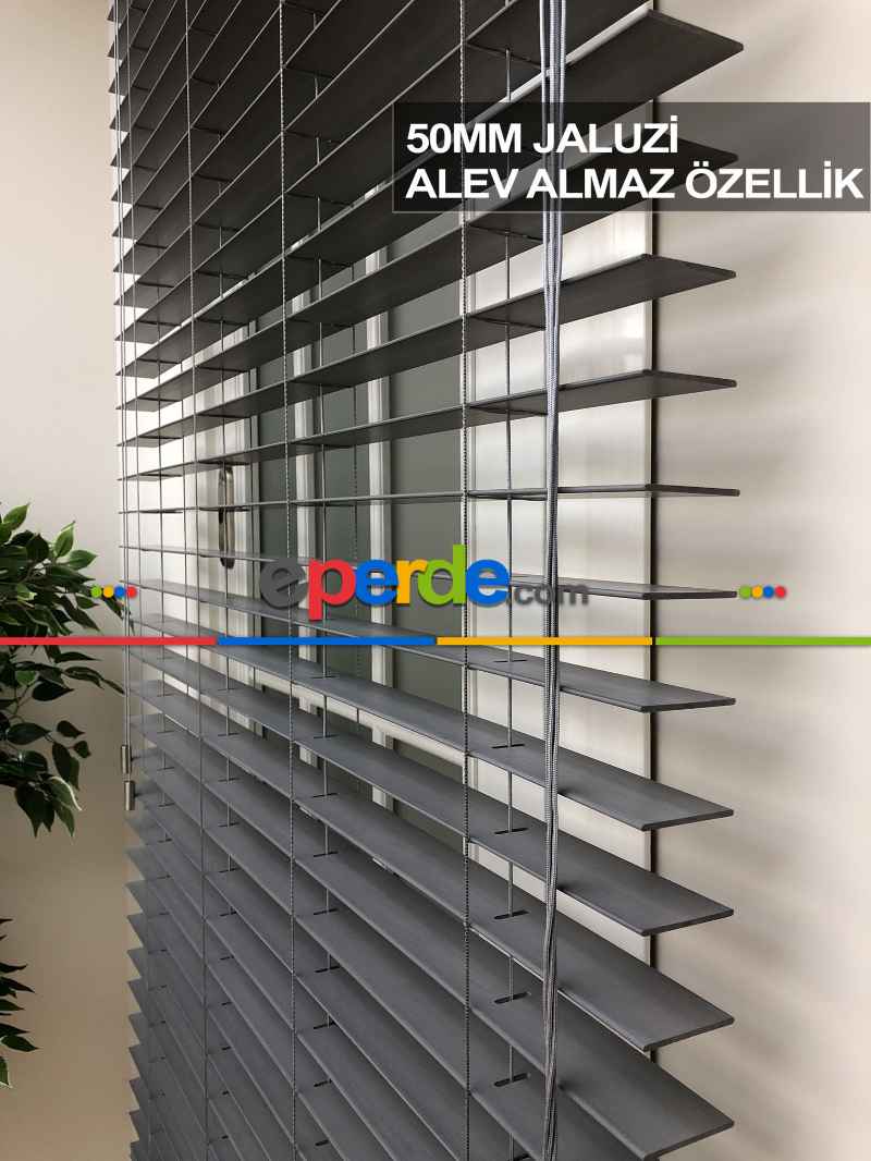 Mutfak Ahşap Jaluzi Perde- Gri Açık