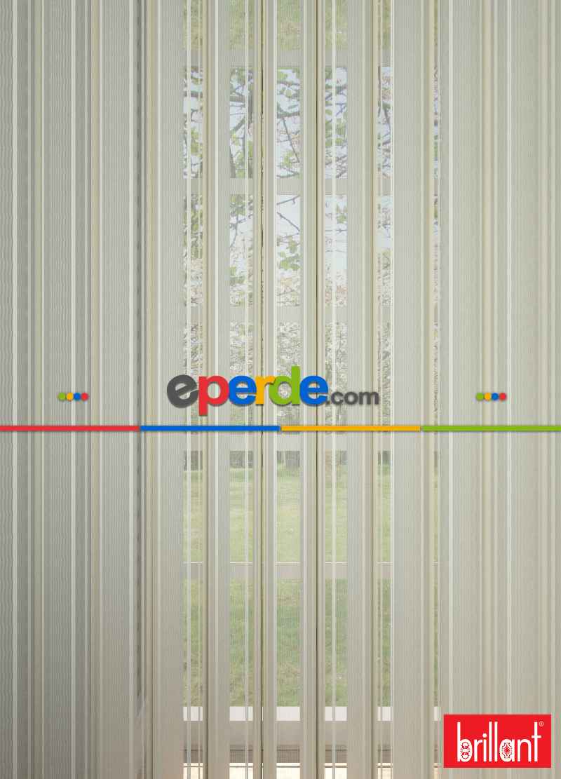 Brillant Akıllı Tül Perde Ekru Renkli Tül Dikey Zebra Perde Düz 1. Kalite