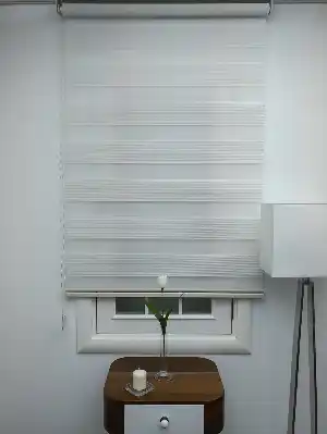Micro Plise Zebra Perde - Ekru Renk- Ekru